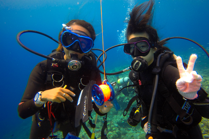 古宇利島の調査ダイビング・Gopro(ゴープロ)の水中写真